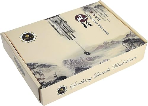 Miniatura 7 de Bwinka Chino tradicional Retro10 Tubos 5 Campanas Bronce Patio Jardín Exterior Vida Campanillas de viento 33.5 in (MT-626)..