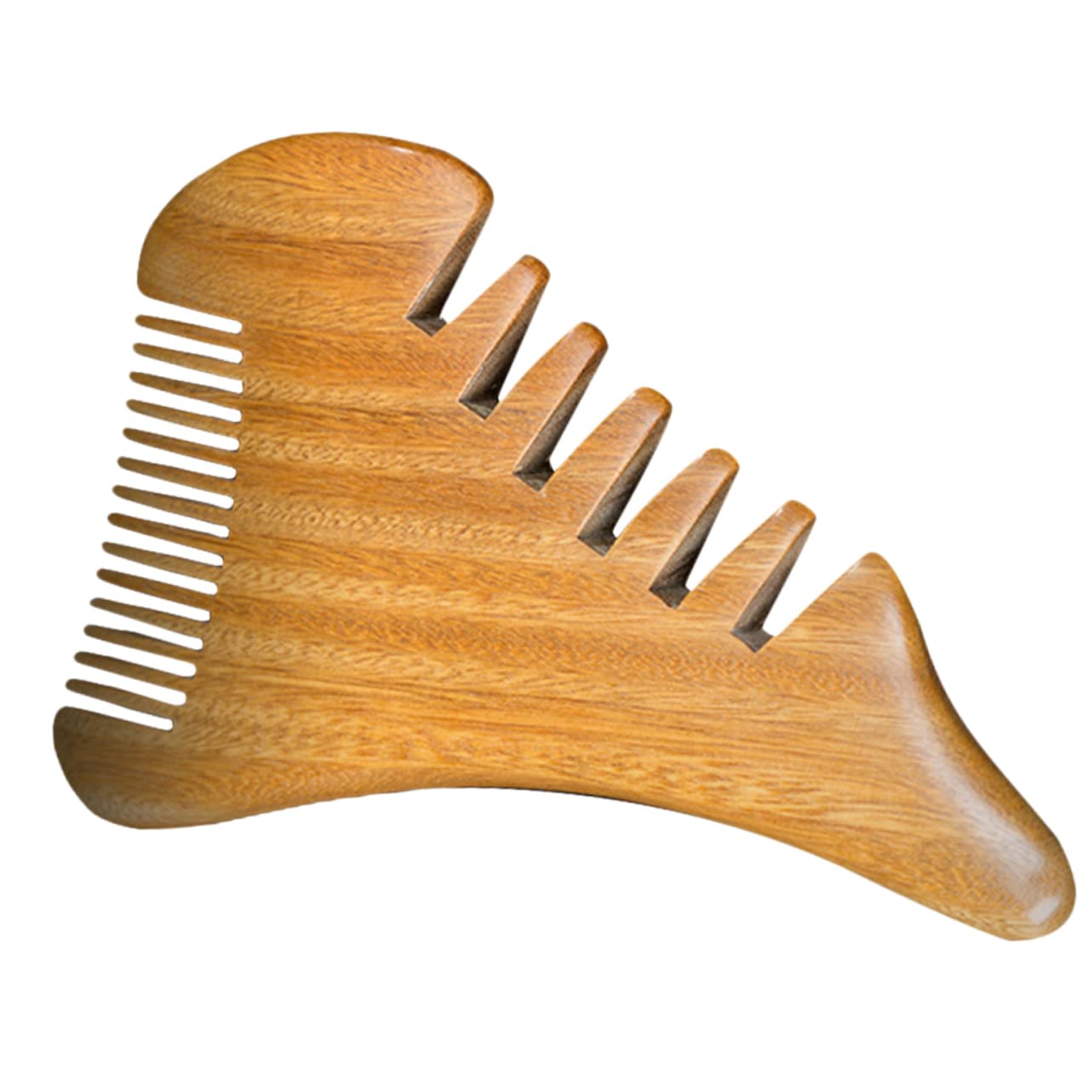 Peine de madera de sándalo Peine de madera Bigote Cabello Madera Estático Desenredante natural Masajeador de cuero cabelludo de madera Barba Cabeza estrecha Sin peines domésticos portátiles Peine con