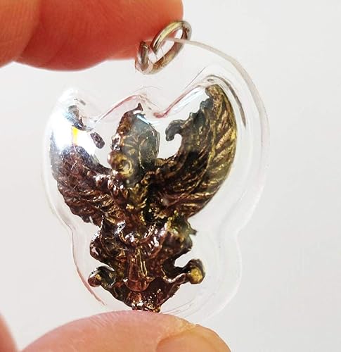 Miniatura 5 de MiracleTH6395 Thai Garuda Magic Eagle Bird Estatua Impermeable y PHA Yant Wessuwan Dios Gigante Talismán Tela Mantra Amuleto Protección Peligro