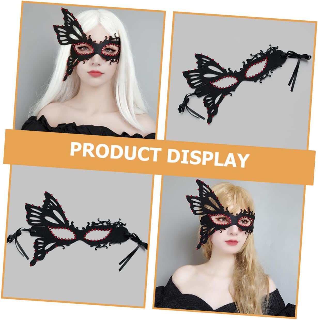 Butterfly Masquerade Mask for Women Rhinestone Halloween Season
