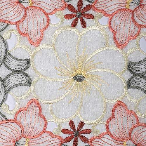 Image of MONKDECOR Design - 022 Tissue Cutwork Centre / Dining Table Runner (Size- 15x70 Inches)- Maroon