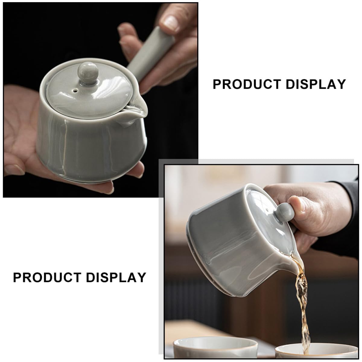 SECFOU Tetera Pequeña de Cerámica Diseño Ergonómico y Estilo Clásico, Resistente para Uso en Casa y Celebraciones como Bodas y Fiestas