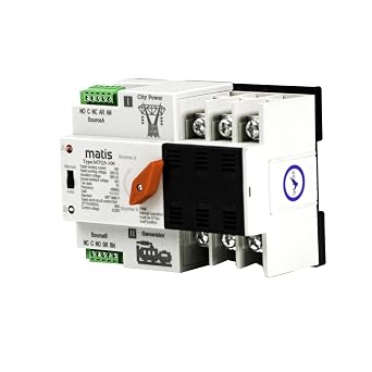 3P 63A 35mm Din Rail Automatic Transfer Switch ATS Dual Power for PV, Generator, EU Standard