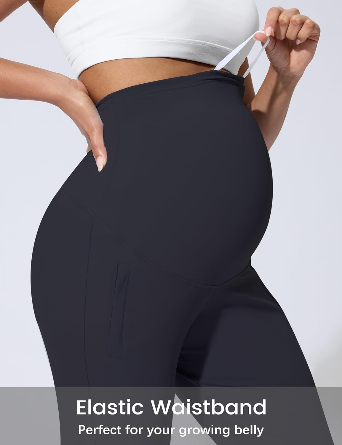 Mama Land Maternity Joggers with Pockets Over The Belly Buttery Soft Pregnancy Pants for Yoga & Activewear - Image 4