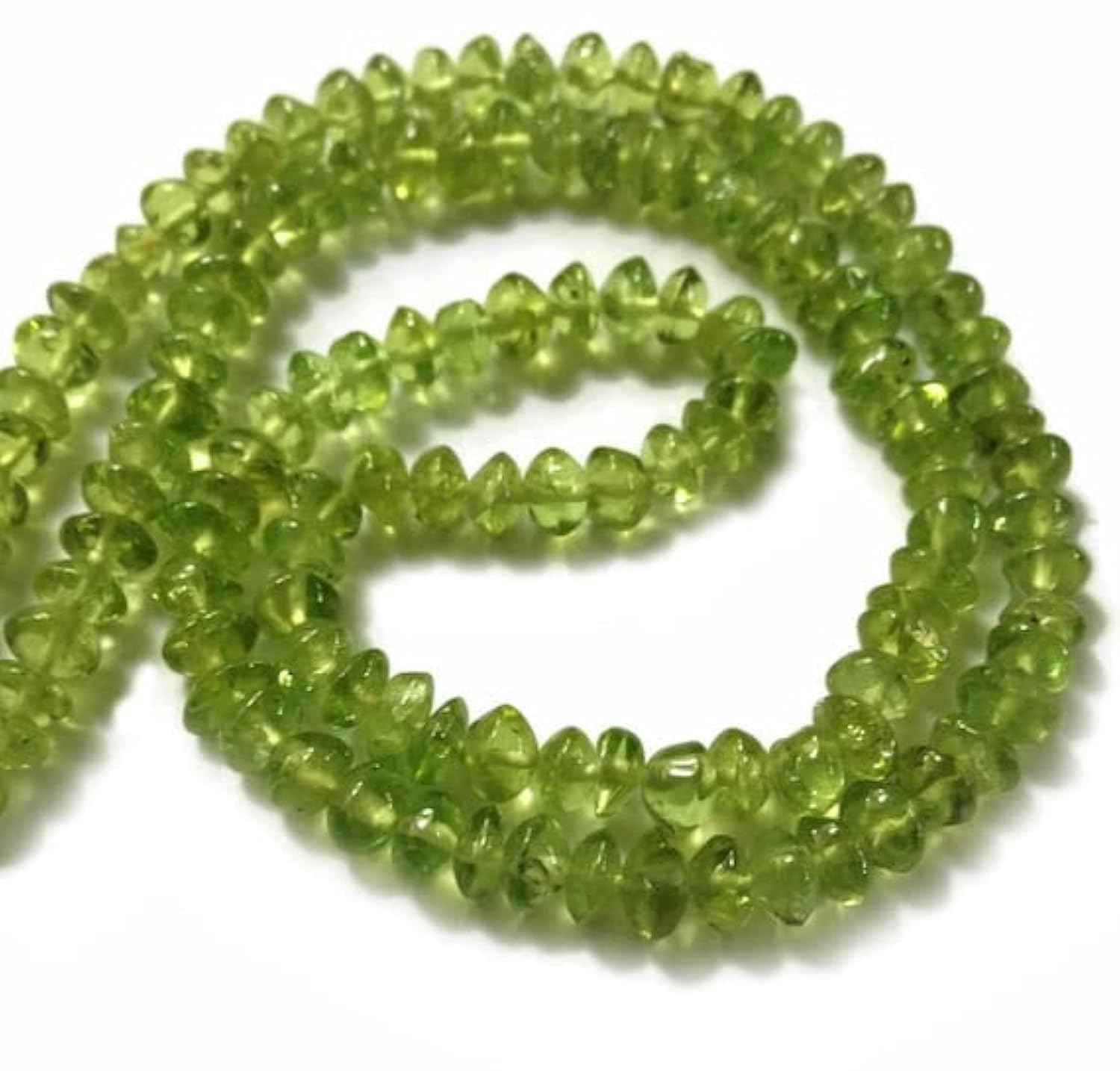 Peridot smooth rondelles 5mm en pierre naturelle pour éliminer les impuretés de style