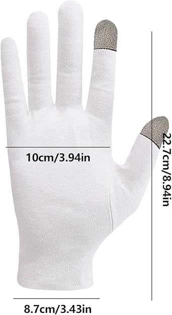 Touchscreen Gloves - 100% Cotton + Silver Fiber Two-Finger Conductive Glove | Lightweight Driving & Cycling Glove, Soft Stretchable Touchscreen Texting Gloves For Men Women Outdoor Sports