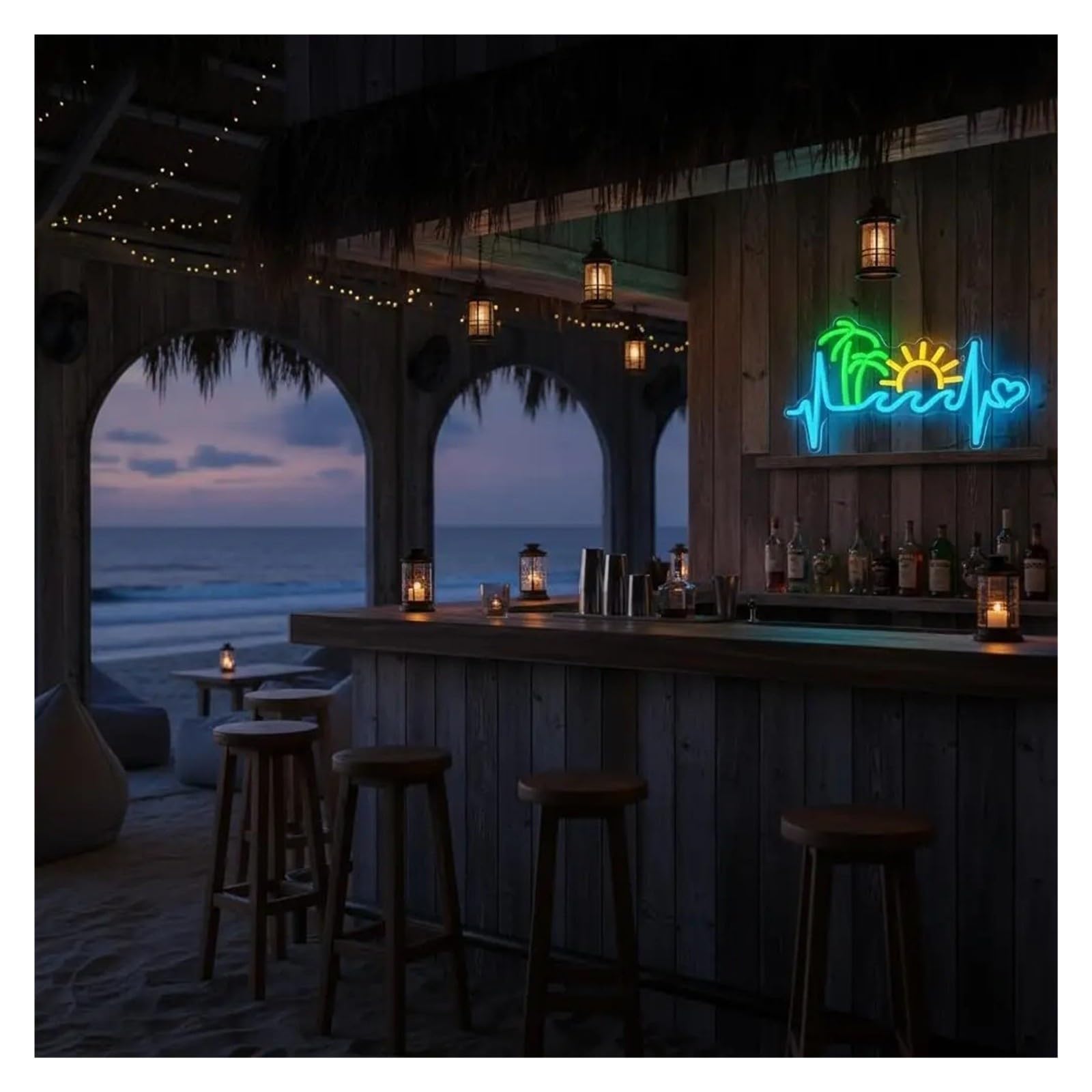 Decoración Lámparas Letrero De Neón LED Playa Tropical