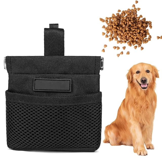 DONGKER Bolsa para golosinas para perros, bolsa de comida multifuncional para entrenamiento de perros