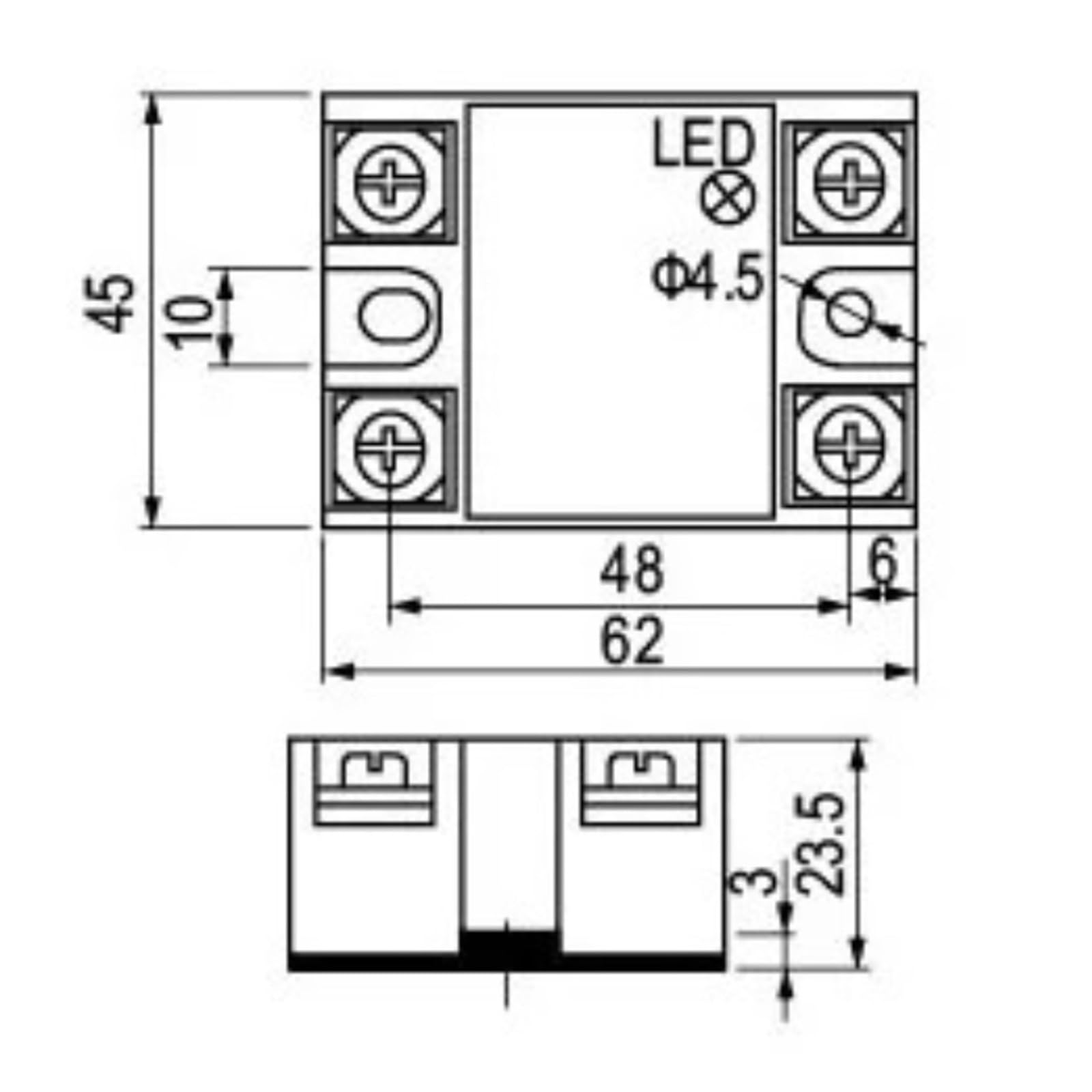 Relè a stato solido monofase, SSR-10DA/25DA/40DA/60DA/80DA/100DA Relè a stato solido da CC a CA 480 V(SSR-25DA)