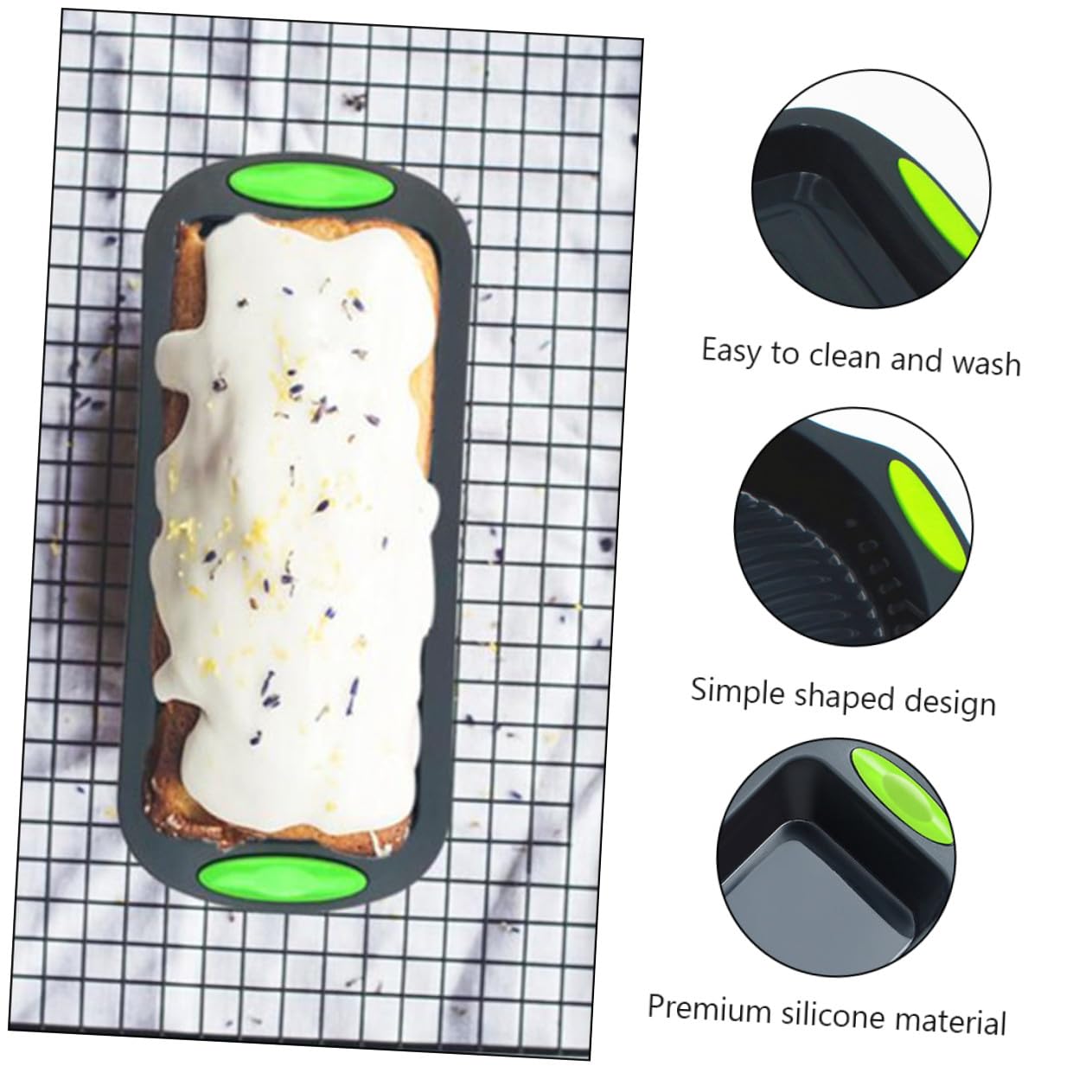 BESPORTBLE Juego de 5 Moldes de Silicona para Hornear Pasteles Set Bicolor Gris Flexibles y Reutilizables Utensilios de Cocina para Repostería Casera Fáciles de Limpiar