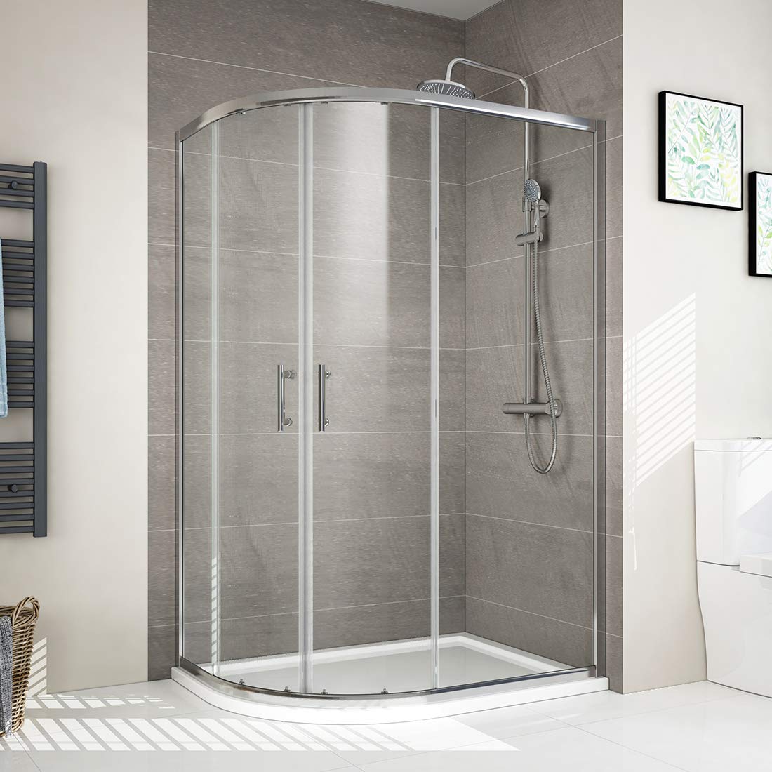 Buy 900 x 1000 mm Left Entry Quadrant Shower Enclosure Walk in Corner