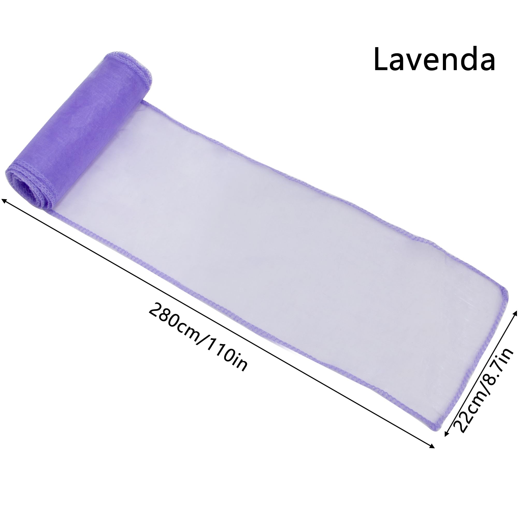 Time to Sparkle 22x280cm Organza Chair Sashes 30PCS Wider Fuller Cover, Lavender - Image 4