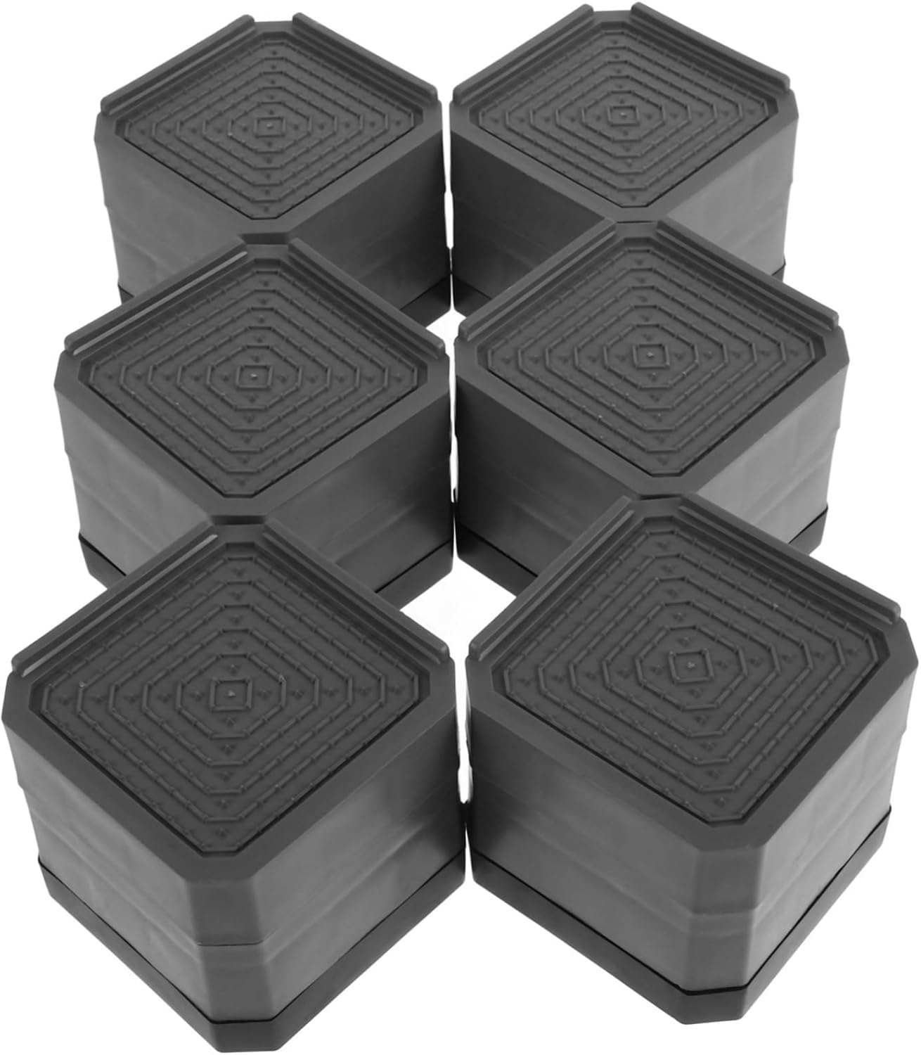 Uonlytech 6pcs Anti-Slip Furniture Leg Risers Plastic Height Enhancers for Washing Machines Couches and Tables Noise Dampening Floor Protectors for Washer and Dryer