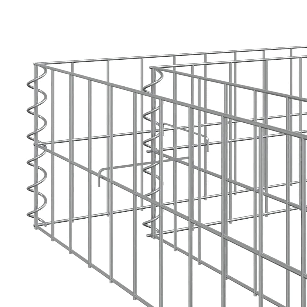 Cesta de alambre galvanizado para jardín como maceta de gaviones de acero y robusta cesta de gaviones de 500 x 100 x 20 cm
