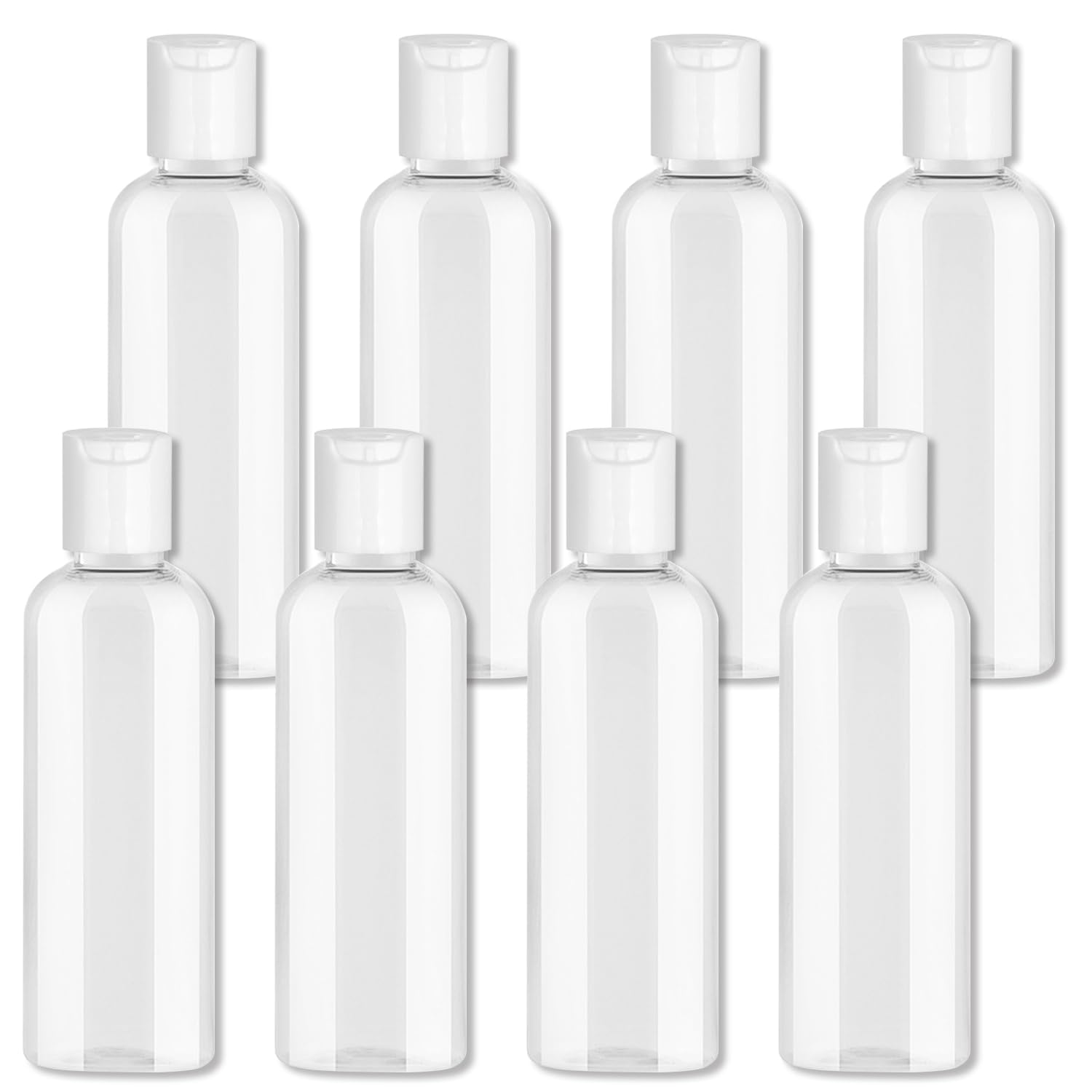 8 Pack 100ml Travel Bottles Set - Leak-Proof, BPA-Free Travel Containers for Toiletries, Shampoo, and Liquids - TSA-Approved, Refillable, and Squeezable Travel Size Bottles for Airplane Carry-On