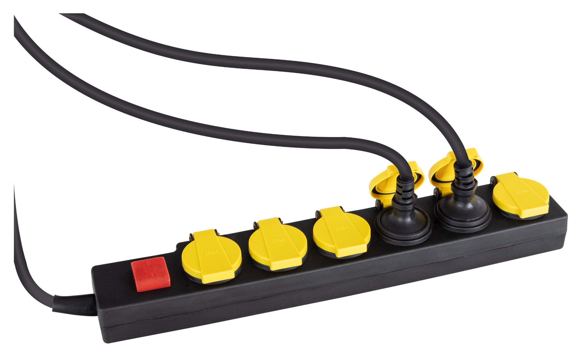 Stagecaptain OPSS-6 YE 6-fach Outdoor-Steckdosenleiste mit Schalter IP44 5x