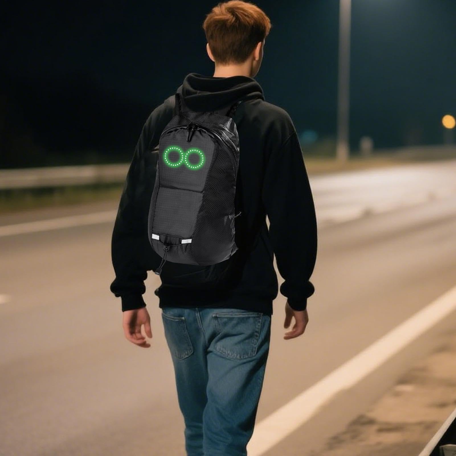 LED-Motorrad-Rucksack, dynamischer leichter Rucksack für Reisen