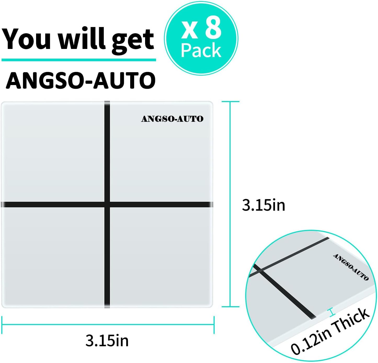 8 Pack ADAS Calibration Tool Floor Markers, Reusable Rubber Squares image 4
