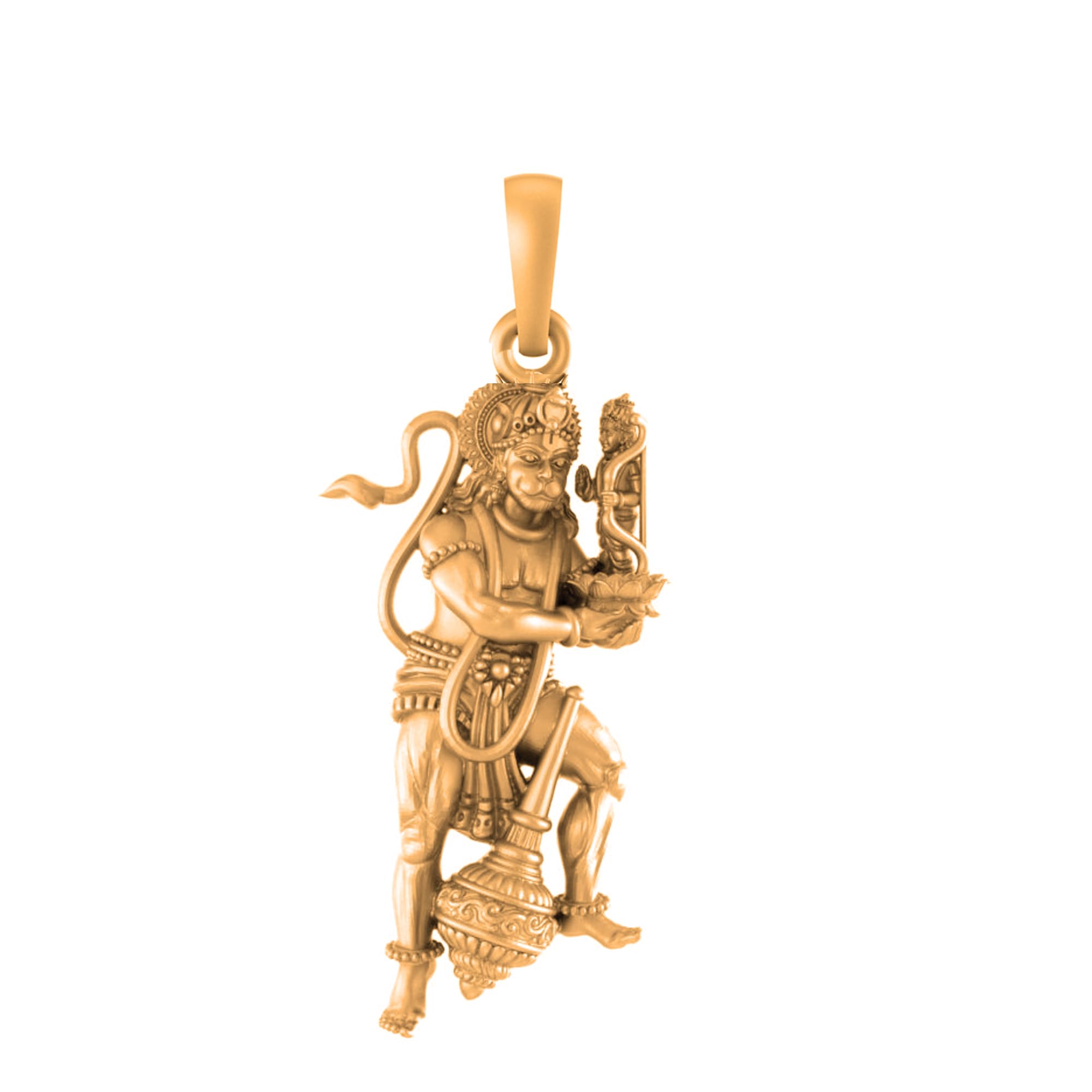 akshat sapphire 925 Sterling Silver 22k Gold Plated God Hanuman Pendant Lord Bajrang Bali Locket for Men and Women-picture-21