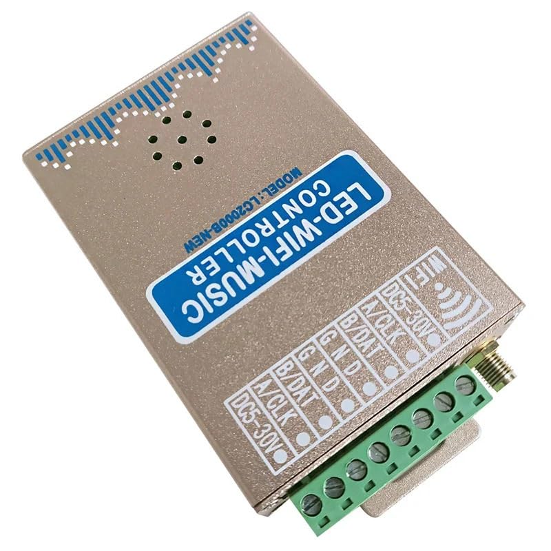 DC5-24V LC2000B LED kontroler muzyki WiFi 8-2048 pikseli panel wyświetlacza pasek świetlny WS2811 WS2812B sterowanie adresem, kolor beżowy