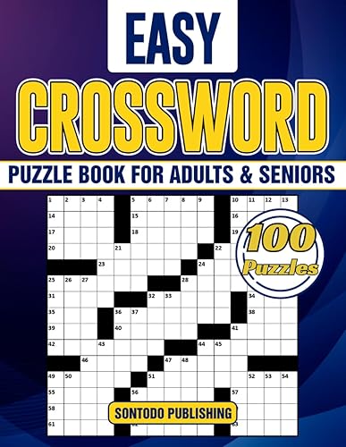 Easy Crossword Puzzle Books For Adults and Seniors - 100 Puzzles: Entertaining Brain Workouts to Keep Your Mind Active and Healthy