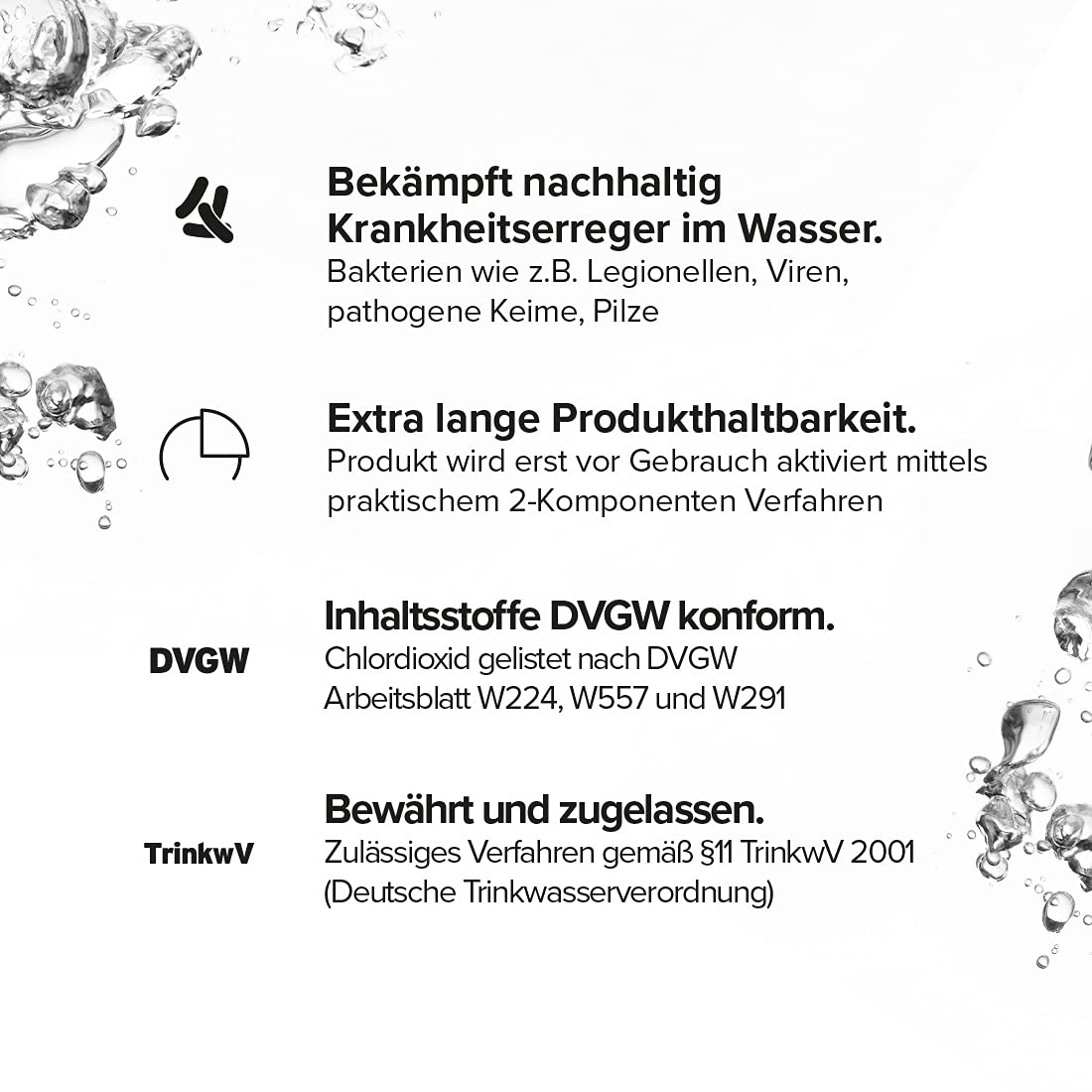 CDL 0,3% di biossido di cloro concentrato da 5 litri – confezione CDS – test di efficacia secondo EN1276 & EN13623 – Made in Germany