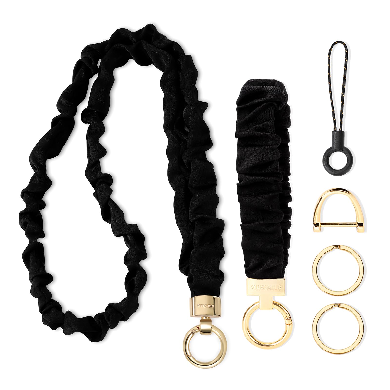 WEESMILE Lanyard and Wristlet Keychain Set for ID Badges