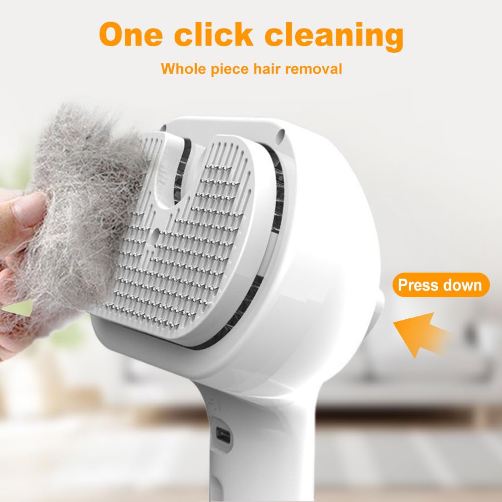 Pet Spray Haarentfernungskamm, 2025 Upgraded 3 in 1 Katzen-Dampfbürste, selbstreinigende Katzen-Dampfbürste, mit Wassertank und Entriegelungsknopf, Haustier-Dampfbürste für Hund und Katze (Rosa)