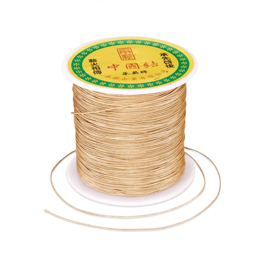 Craftdady 150yards 0.5mm Nylon Cord Braided Beading Thread Chinese Knotting Macrame Rope Cord String for DIY Bracelet Necklace Jewelry Making BurlyWood