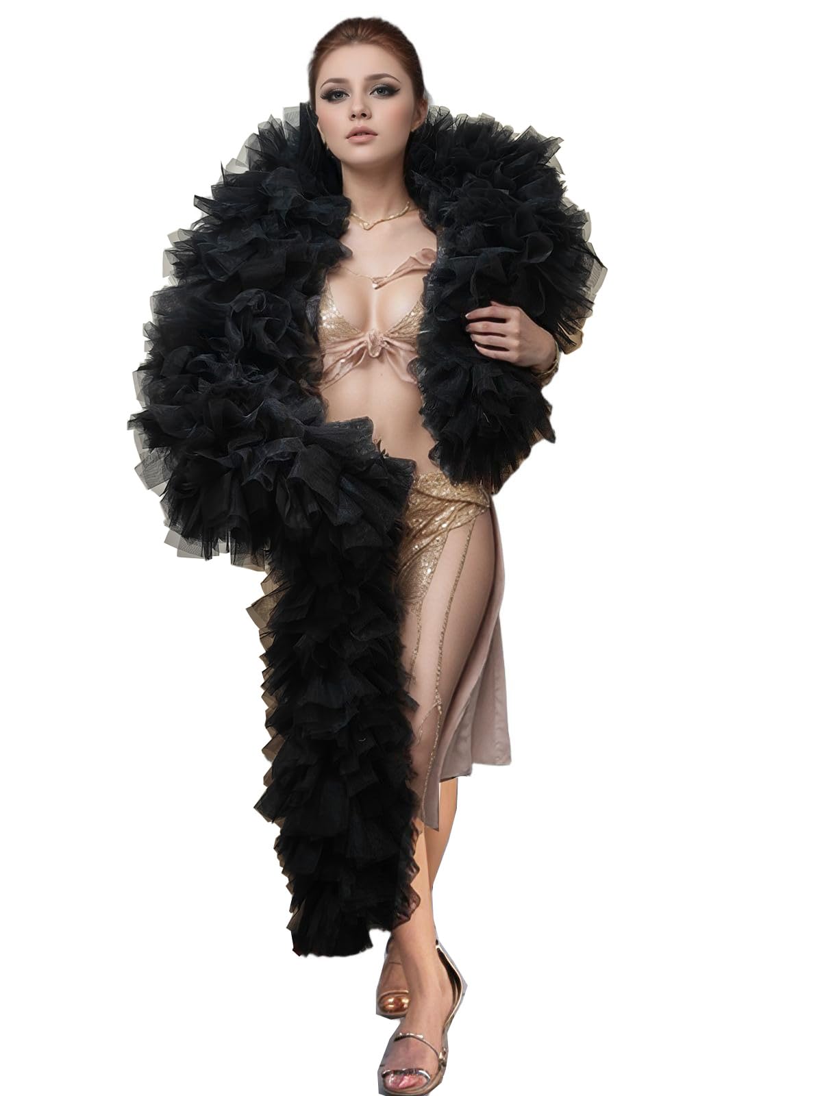 Boa di tulle, boa sciarpa per palcoscenico, festa, matrimonio, Halloween, costume decorazione albero di Natale