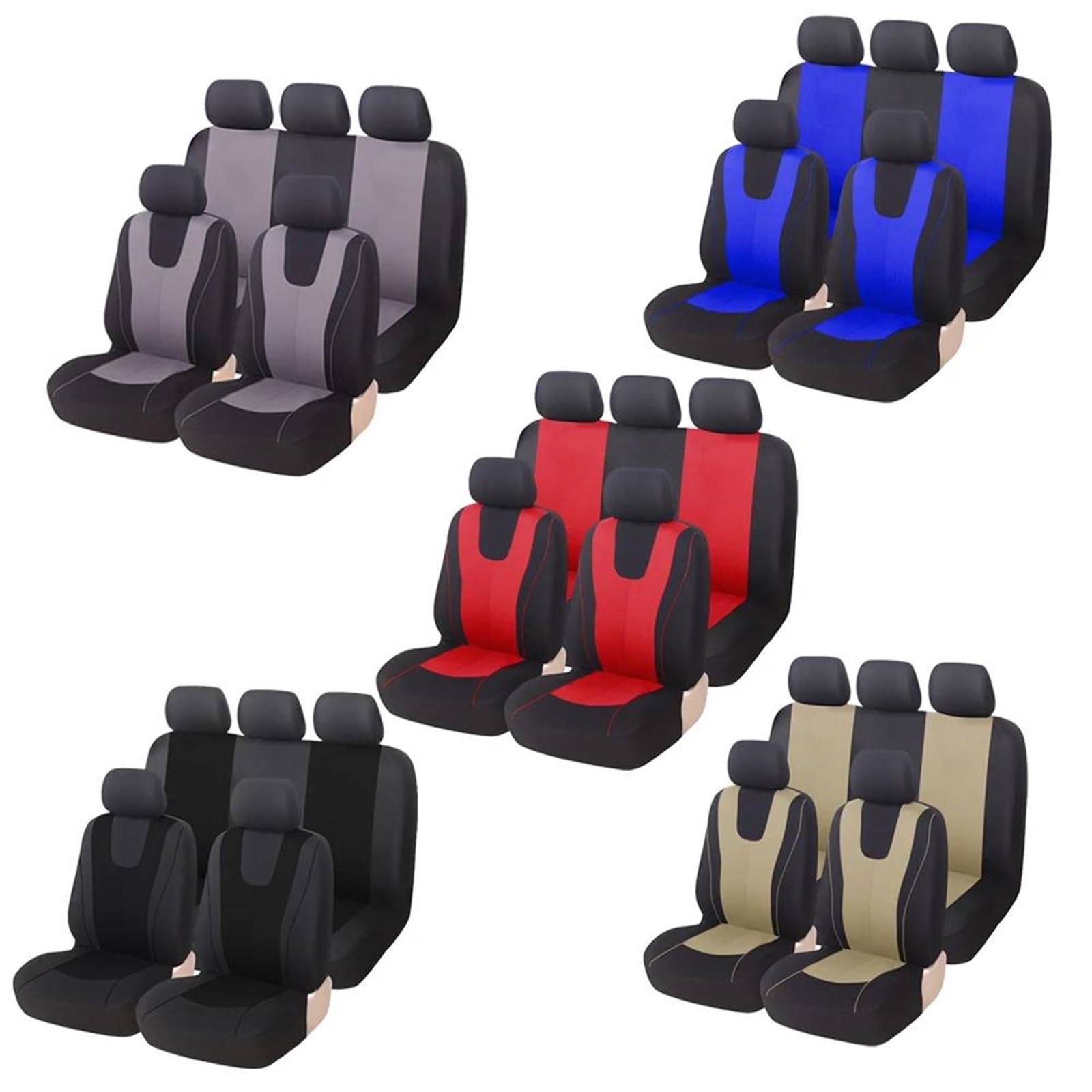 Protector asiento coche Para Tesla Para Model-3 Para Model-S Para Model-X Cojín De Asiento Silla Coche Tela Funda Transpirable Alfombrilla Protectora(9Pcs-Black)