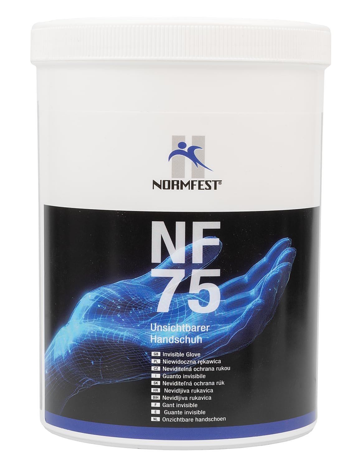 NF 75 Unsichtbarer Handschuh 1 L – Professioneller Hautschutz gegen Öl, Fett, Lack, Kleber & Ruß, silikonfrei, dermatologisch getestet, für Werkstatt & Industrie