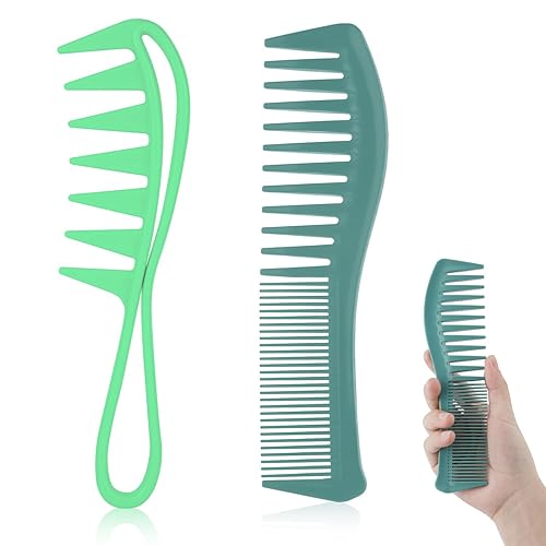2 peines de dientes anchos, peine desenredante de 2 caras, dientes anchos y finos para mujeres y hombres, peine de dientes grandesgrandes, disponible en Yaxa Venezuela