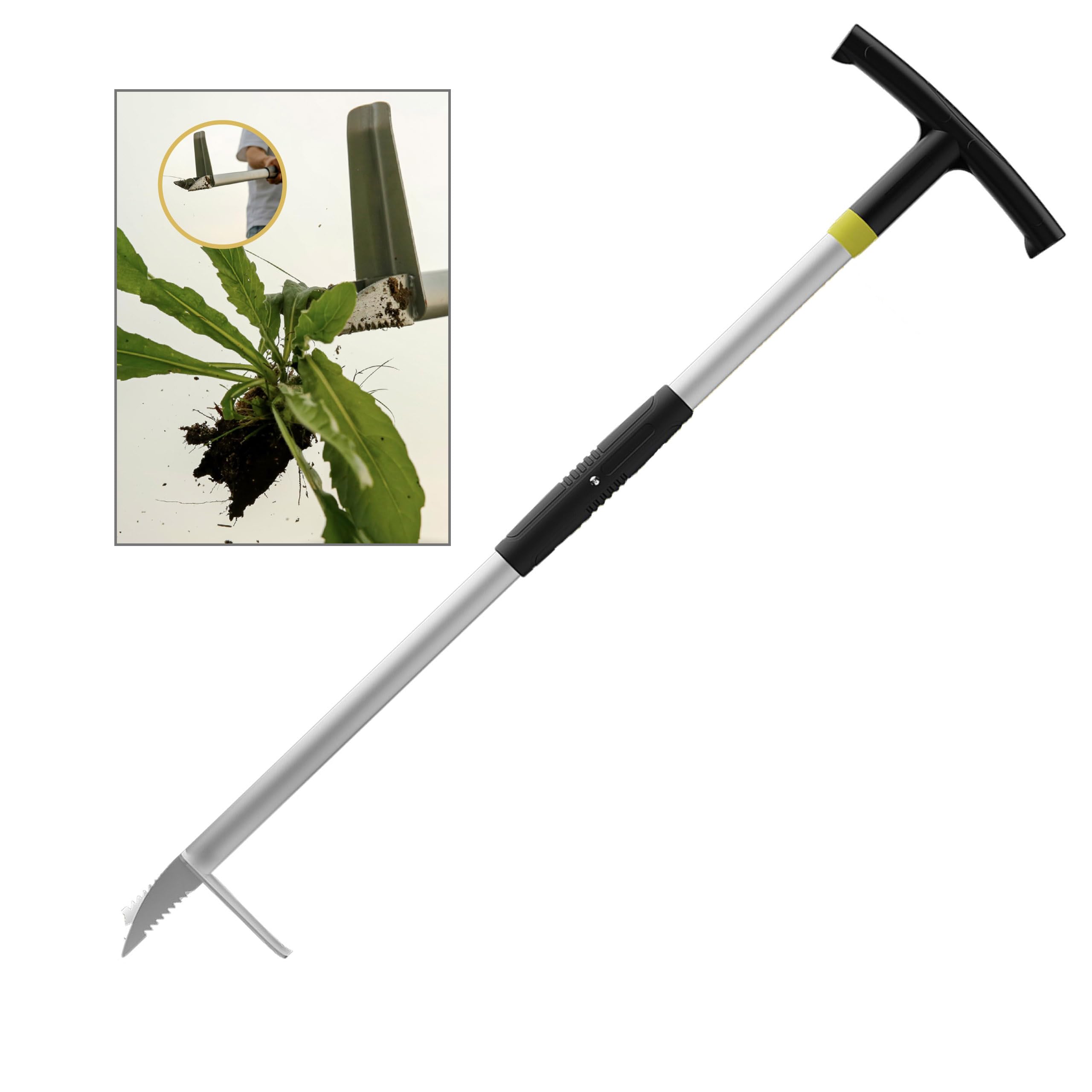 Wurzberge Garden Weed Remover Tool, Puller Root remover for Dandelions, Thistles, Nettles, Stand Up Weed Puller in Soil, Vegetable Gardens & Yards