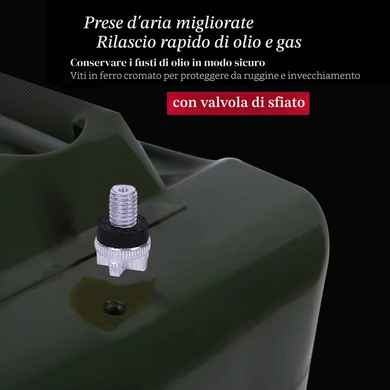 Latierra Tanica per benzina da 20 l, in metallo, fino a 4 volte più veloce rispetto alle taniche tradizionali, per benzina e diesel, certificata ONU