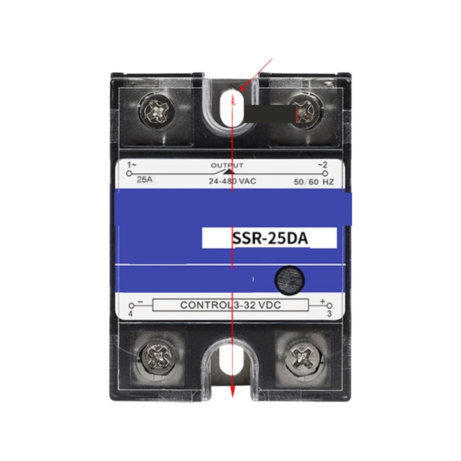 Relé monofásico de estado sólido control CA 24V 220V SSR-25DA 10A 40A 60A