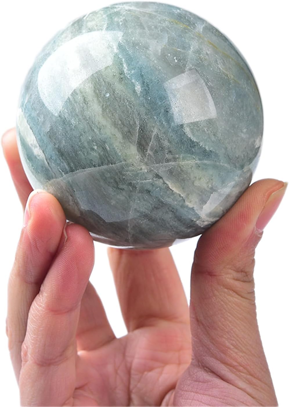 JIC Gem Natural Healing Crystal Sphere Ball Trolleite Crystal Decorative Ball Chakra Meditation Fengshui (60-70mm)