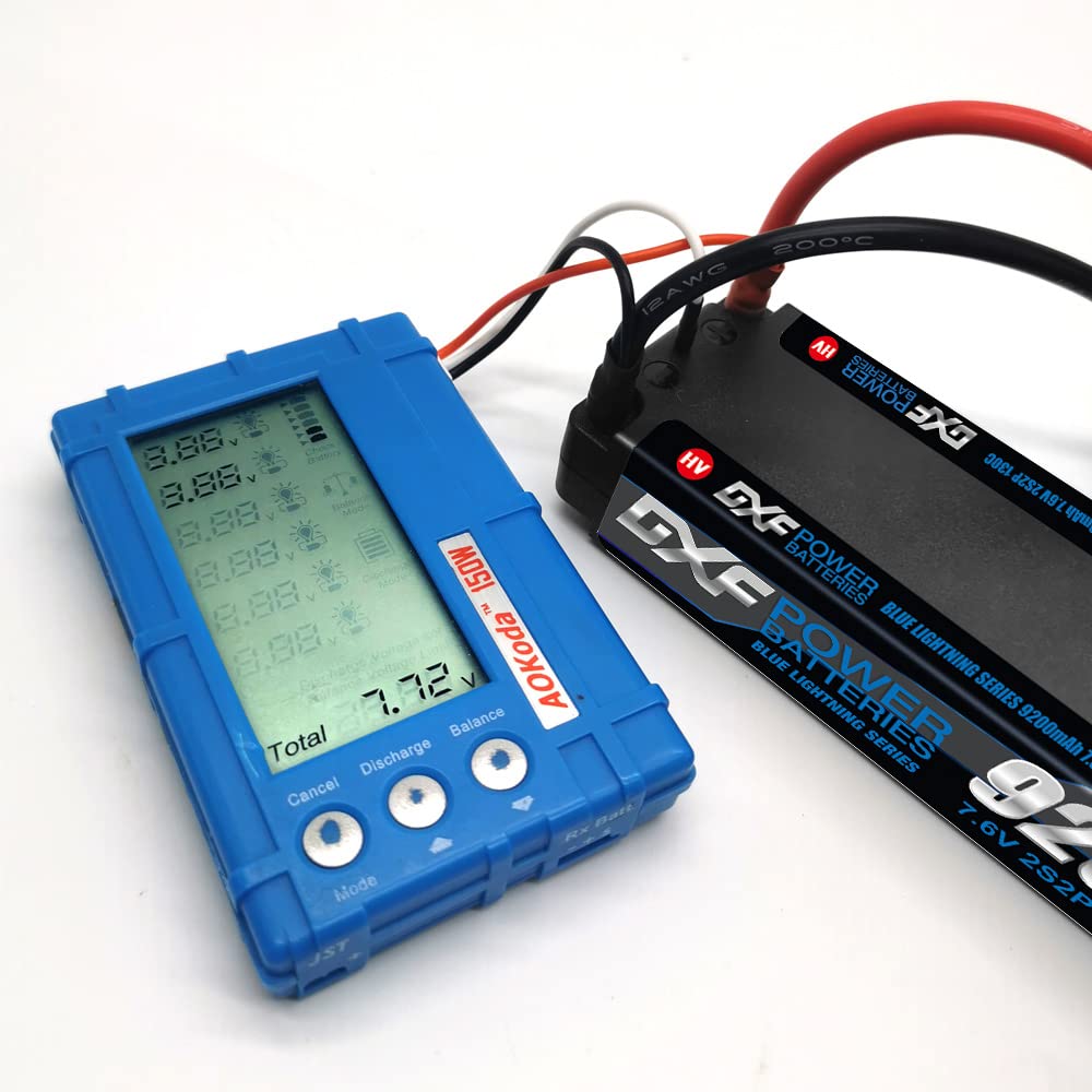 DXF Batteria LiPo 2S 7.6V 9200mAh 130C HV 2S2P Spina Deans T Bullet 5mm Auto RC 1/8 1/10 Truck Buggy Compatta Leggera Alta Potenza Massime Prestazioni 1 Pezzo