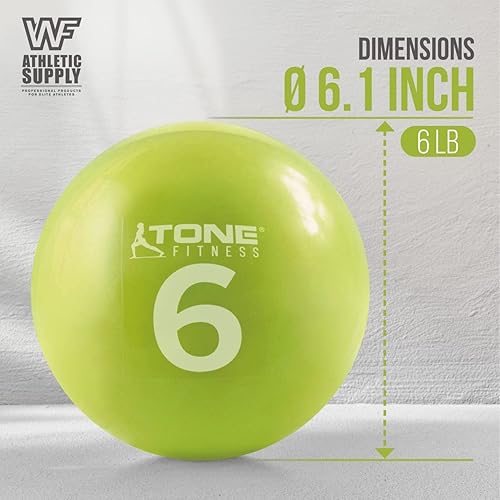 Miniatura 10 de WF Athletic Supply Bola tonificante con peso, bola de ejercicio suave con peso, bolas medicinales suaves para ejercicio, yoga, pilates y terapia