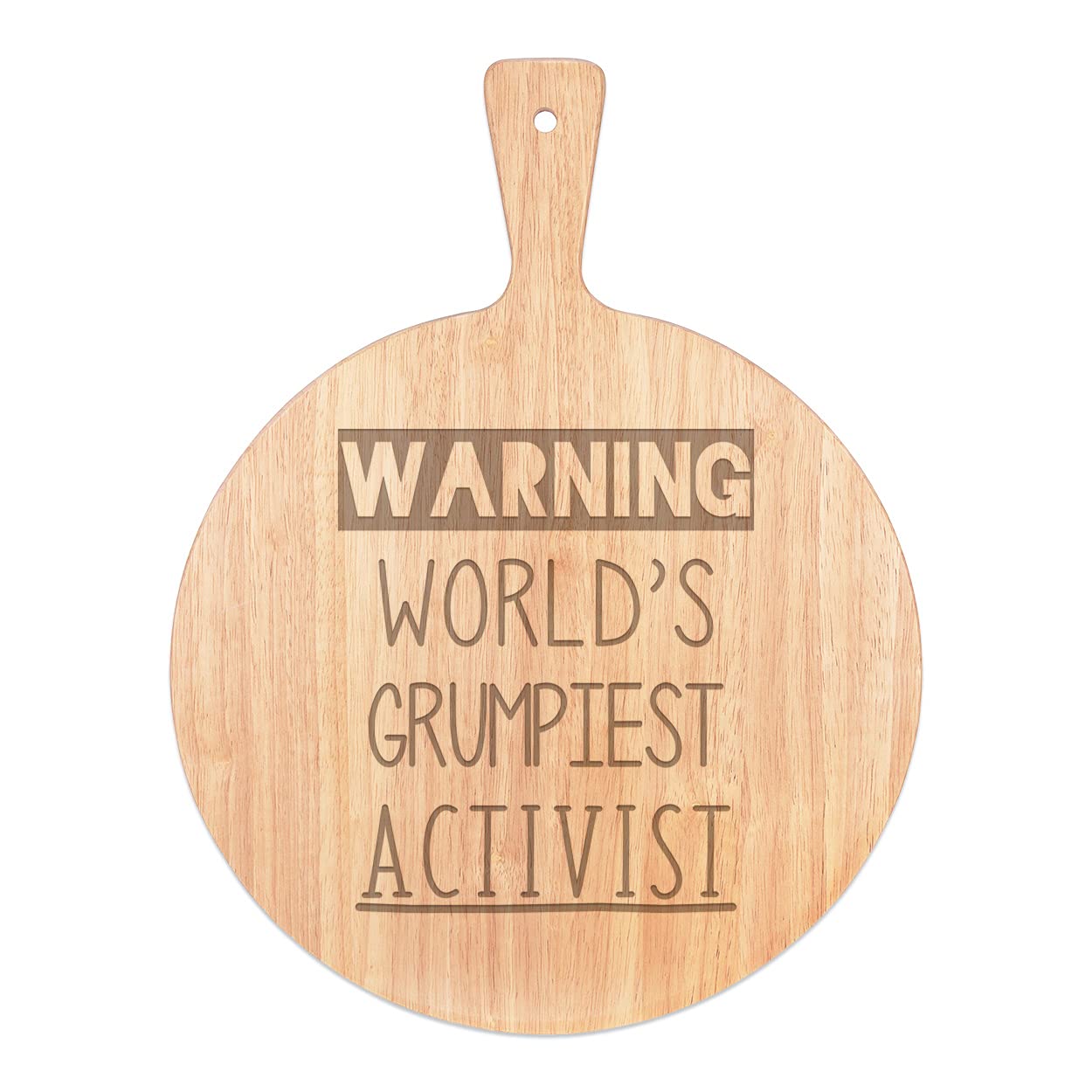 Rame plateau service pizza bois rond 45x34cm avec poignée Grincheux Activist