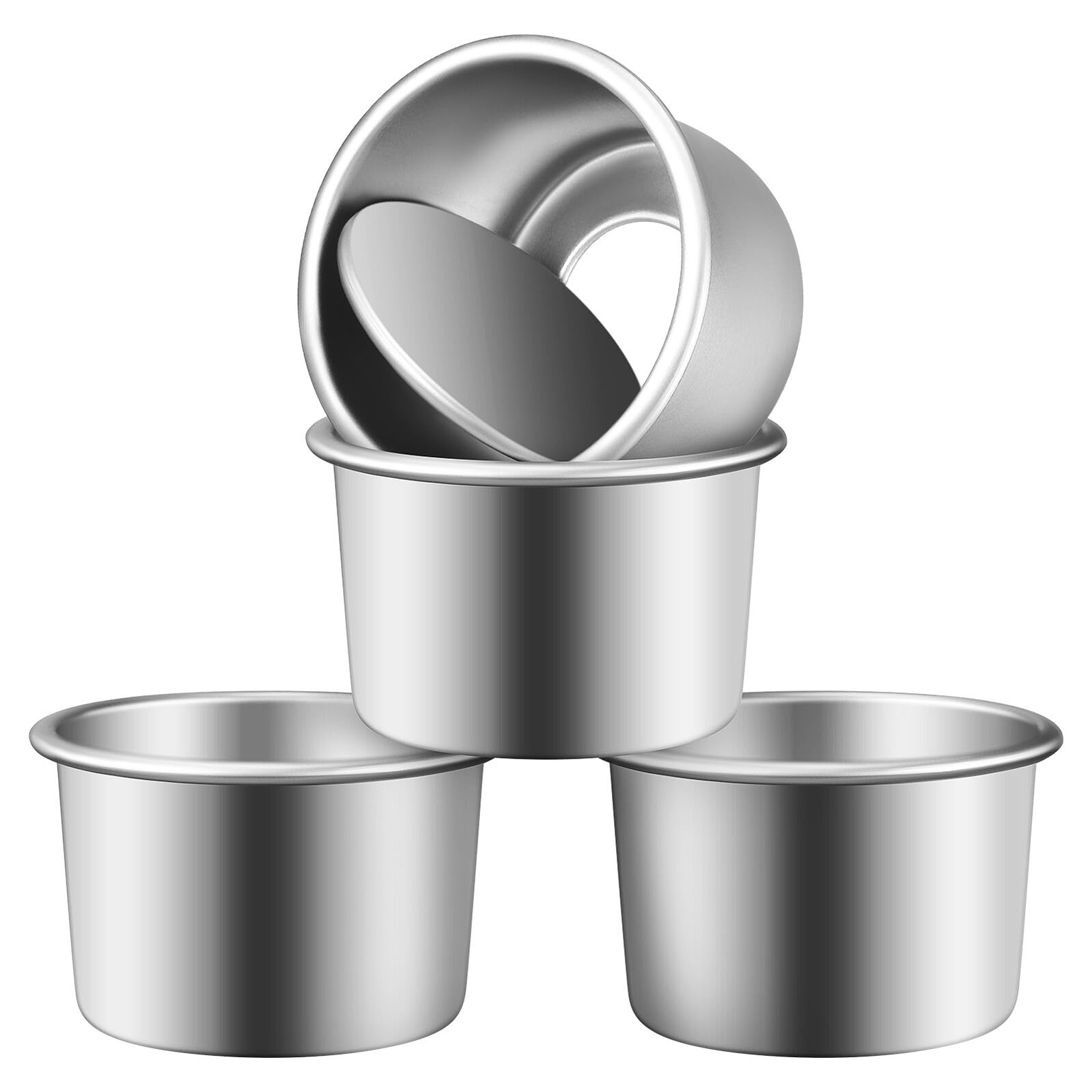 TOYANDONA 12 Piezas Molde para Tartas Pequeñas de Aluminio con Base Desmontable Antiadherente para Hornear Cheesecake Mousse y Postres
