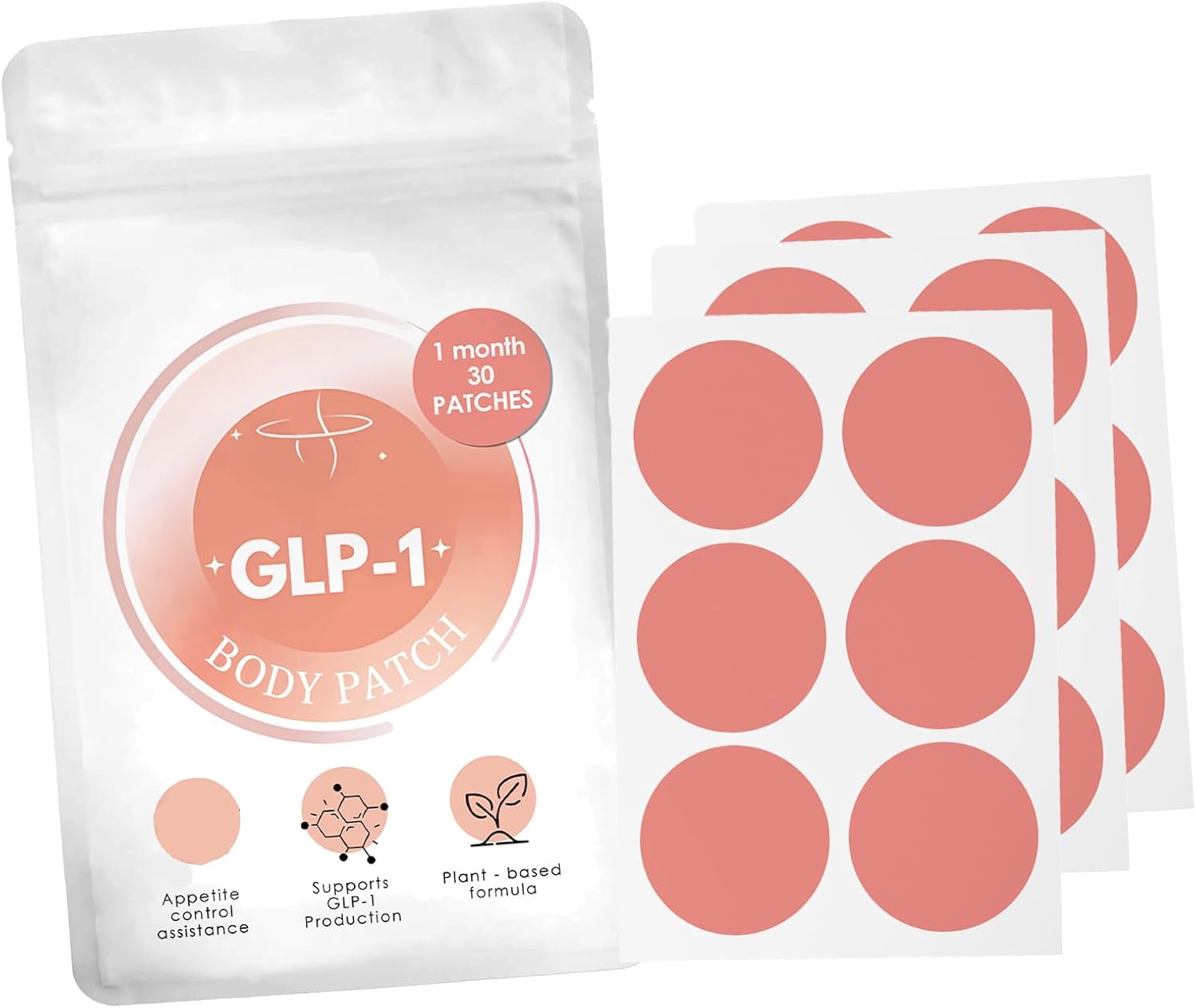 GLP-1 Support Patches – 30 Count, with L-Glutamine, Berberine & Chromium, Natural Ingredients, Skin-Friendly, Non-Irritating, Easy to Use, Wellness & Balance GLP-1 Support Patches – 30 Count, with L-Glutamine, Berberine & Chromium, Natural Ingredients, Skin-Friendly, Non-Irritating, Easy to Use, Wellness & Balance