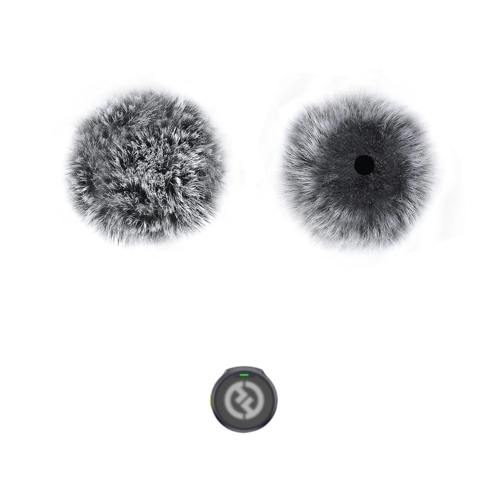 2 Packs Microphone Windscreen for Hollyland Lark M2, RIBIU-WMO1, BOYA Link3, maono Wireless Mic, Microphone Furry Wind Muff -Grey