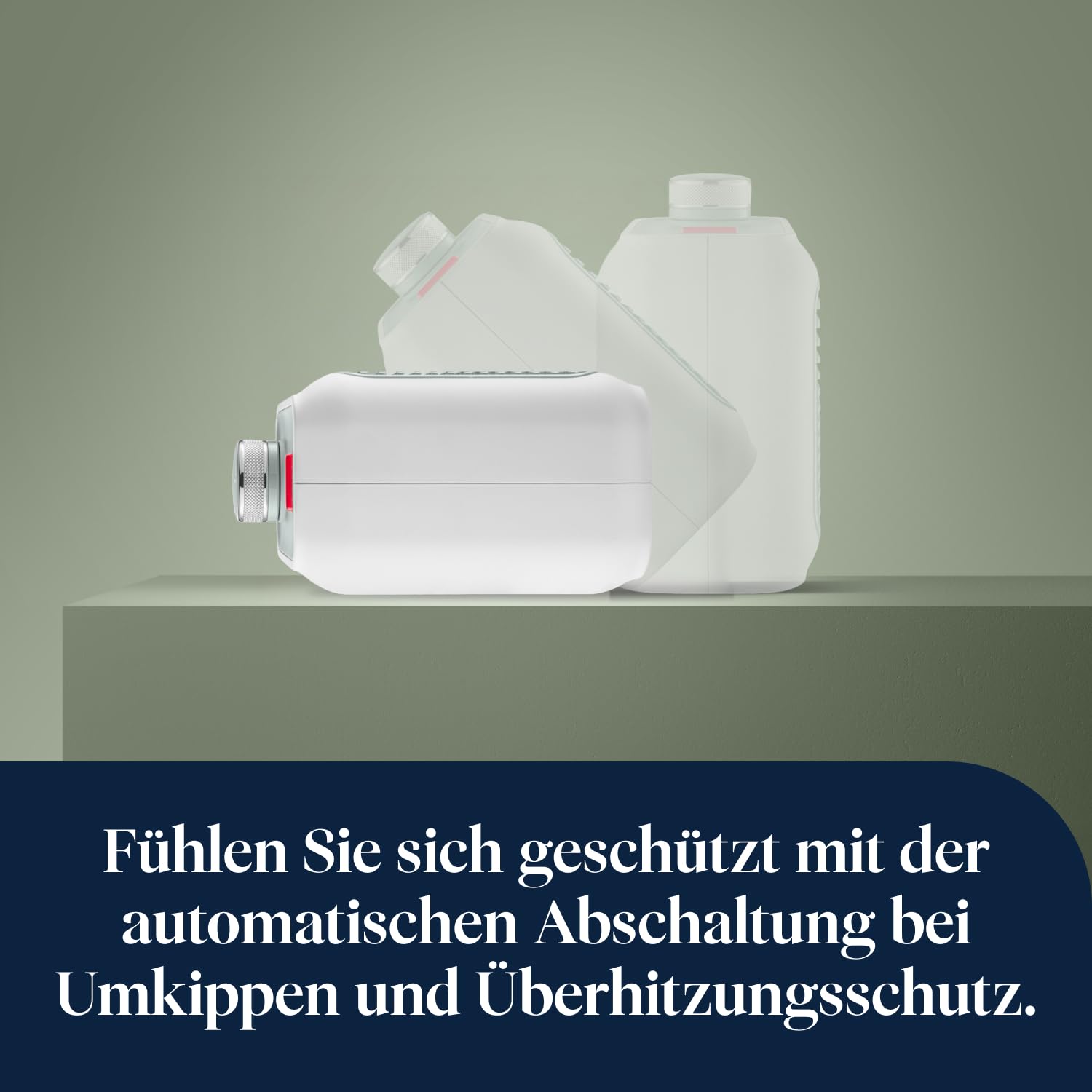 De'Longhi Capsule Desk - Keramik-Heizlüfter, Energiesparender Heizlüfter, Sofortige Wärme, Leise, Automatische Abschaltung bei Umkippen, 360 W, Salbeigrün (HFX10B03.GR)