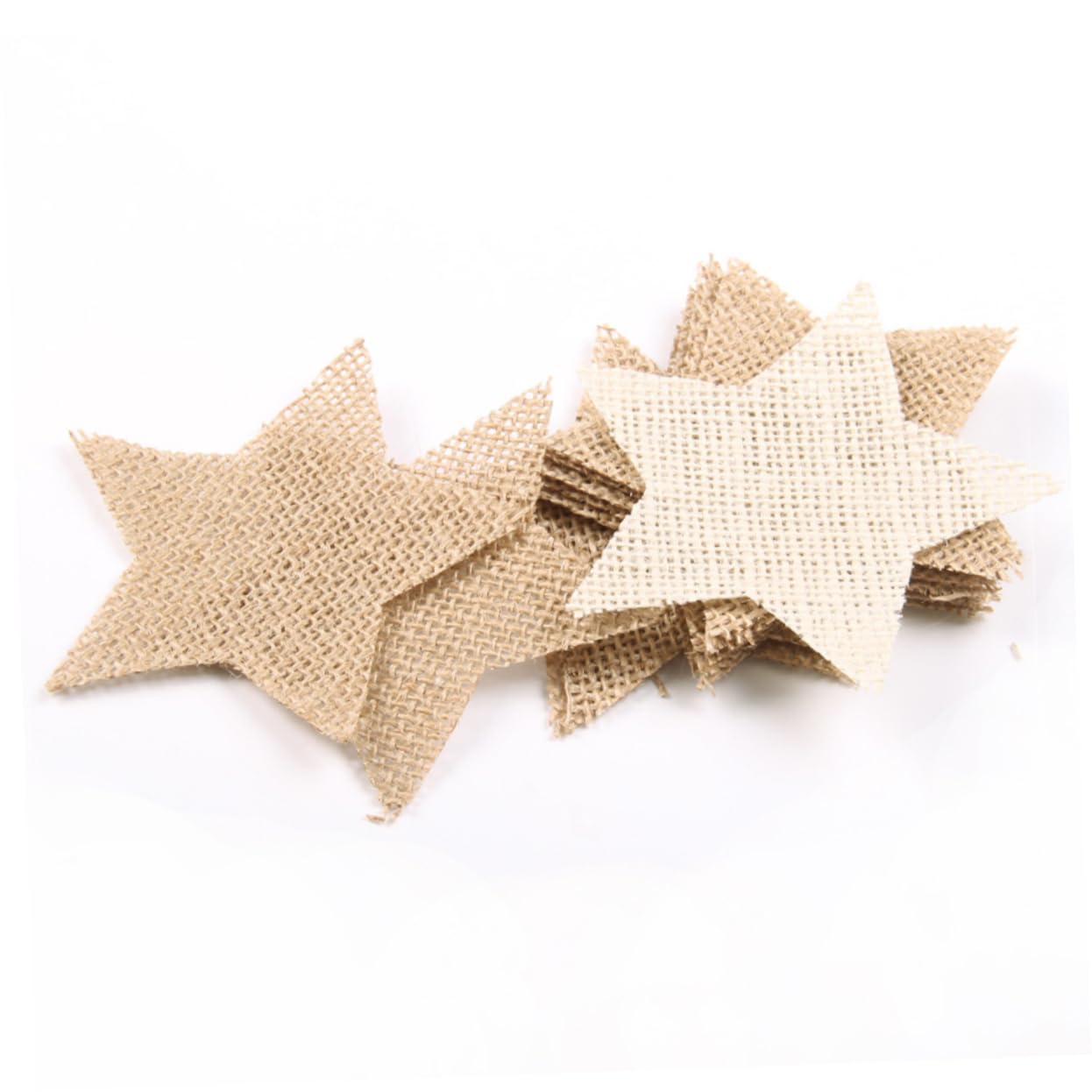 SEWACC 100piezas Adornos Navideños De Para Decoración De Árbol Puerta y Pared Estrellas De Yute Para Manualidades De Navidad