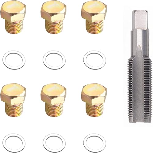 Miniatura 2 de 13 unids aceite sumidero enchufe pan hilo reparación kit conjunto M14 re-grifos a M15 0.551 in a 0.591 in