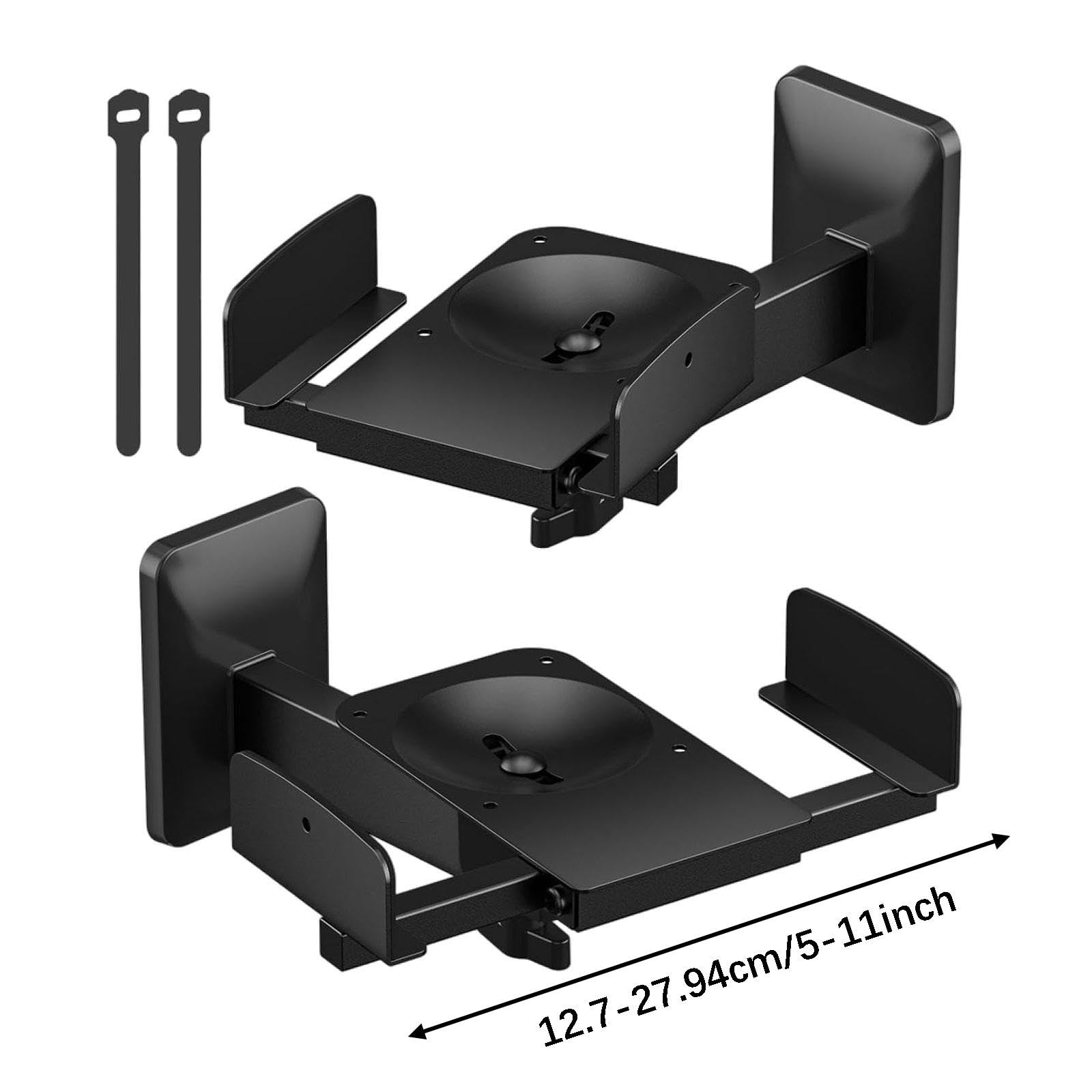 2 Soportes para Altavoces de Sonido Envolvente. Compatibles con Altavoces de 5 a 11 Pulgadas. Soporte Robusto y Compacto con Doble sujeción Lateral.