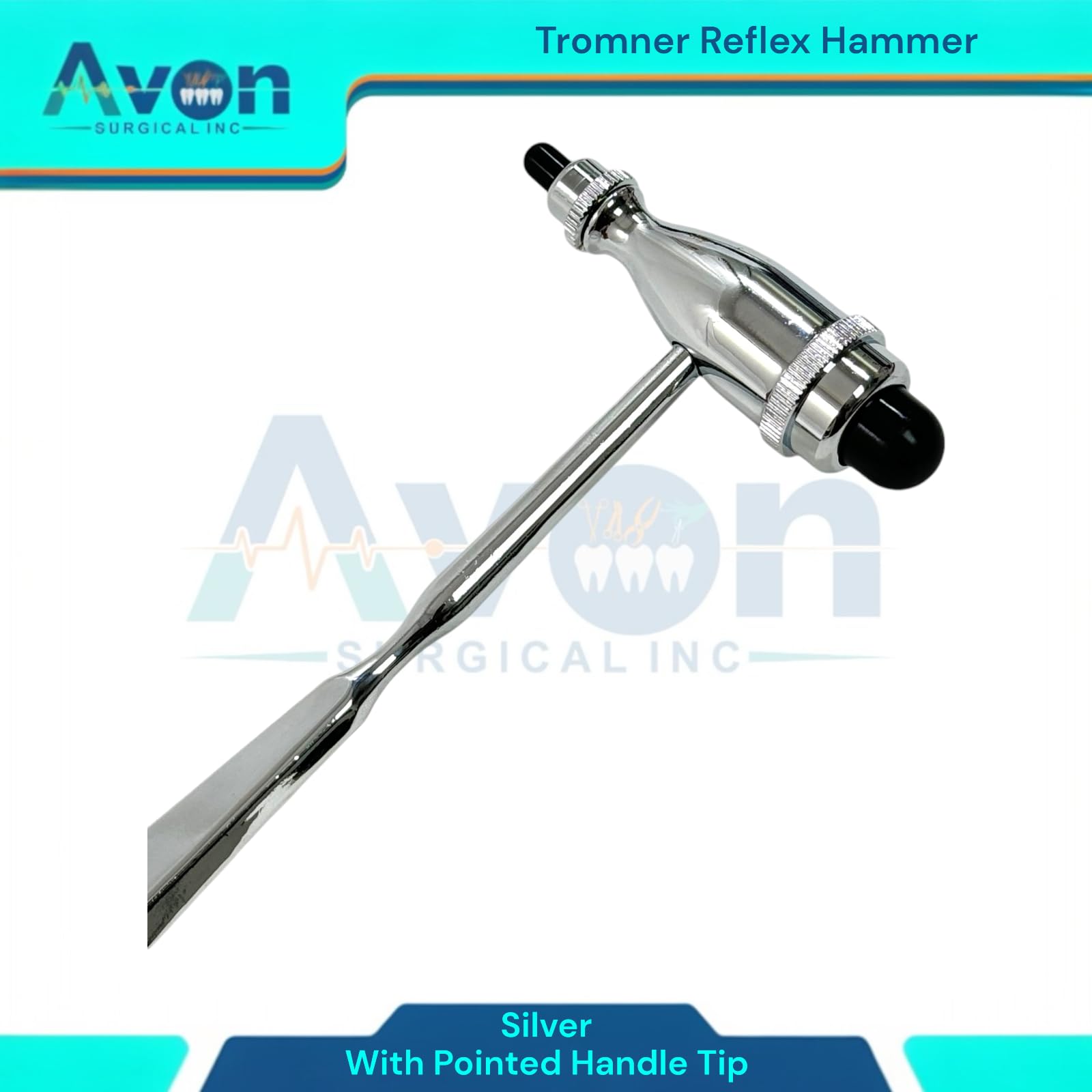 1PC Tromner Reflex Hammer w/Pointed Handle Tip, Neuro Examination Diagnostics Instrument - Physical Therapy Reflex Hammer
