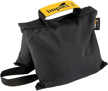 Impact Saddle Shot Bag, 35 lb Weight Bags for Light Stand | Photography Video Equipment, Heavy Duty Saddlebag for Backdrop Stand, Photo Tripod, Canopy, Pop up Tent, Steel Balls Inside
