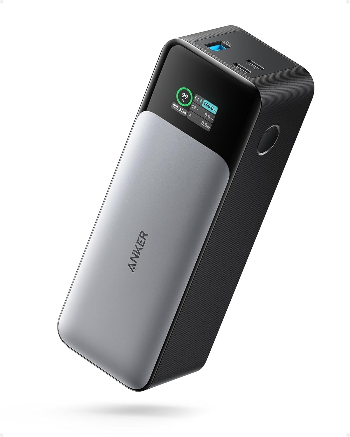 Anker Batterie Externe 737 (PowerCore 24 K) de 24000 mAh avec 3 Ports | Puissance 140W, Écran Numérique, Compatible avec iPhone 17 Pro Max, Samsung, MacBook, Dell, AirPods et plus
